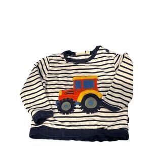 Jojo Maman Bebe Truck Appliqué Blue and White Sweatshirt - size 12-18 months